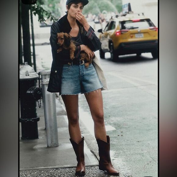 BDG Urban Outfitters High- Rise Blue Denim Jeans sz 27 Raw Hem Beachy Coastal - Picture 10 of 13